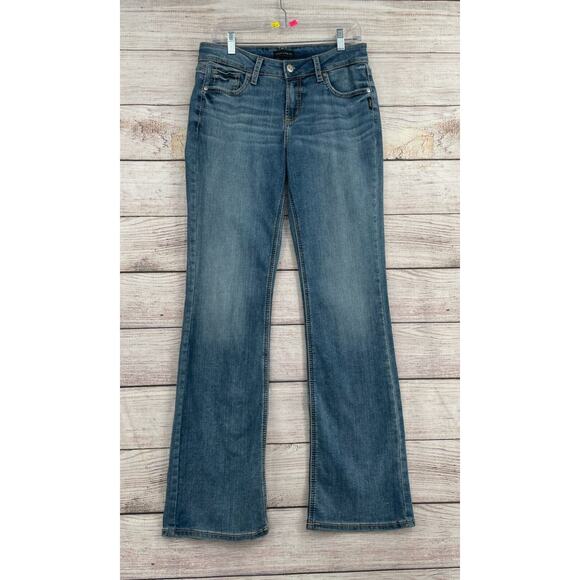 Silver Jeans Suki Bootcut Embroidered Jeans Women's 30 Blue Medium Wash Denim - Picture 1 of 13